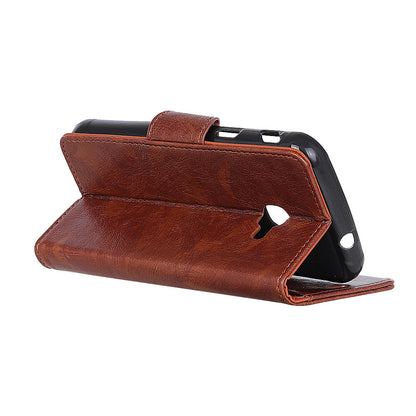 For Samsung Galaxy Xcover 4 Textured Split Leather Stand Phone Case Phone Cover