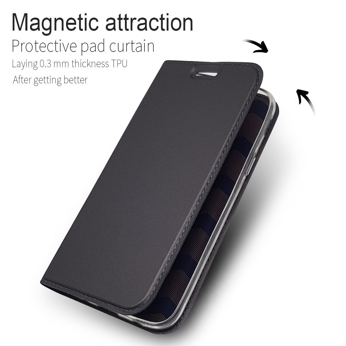 Auto-absorbed Card Holder Leather Stand Case for Samsung Galaxy J5 (2017) EU Version/J5 Pro (2017)
