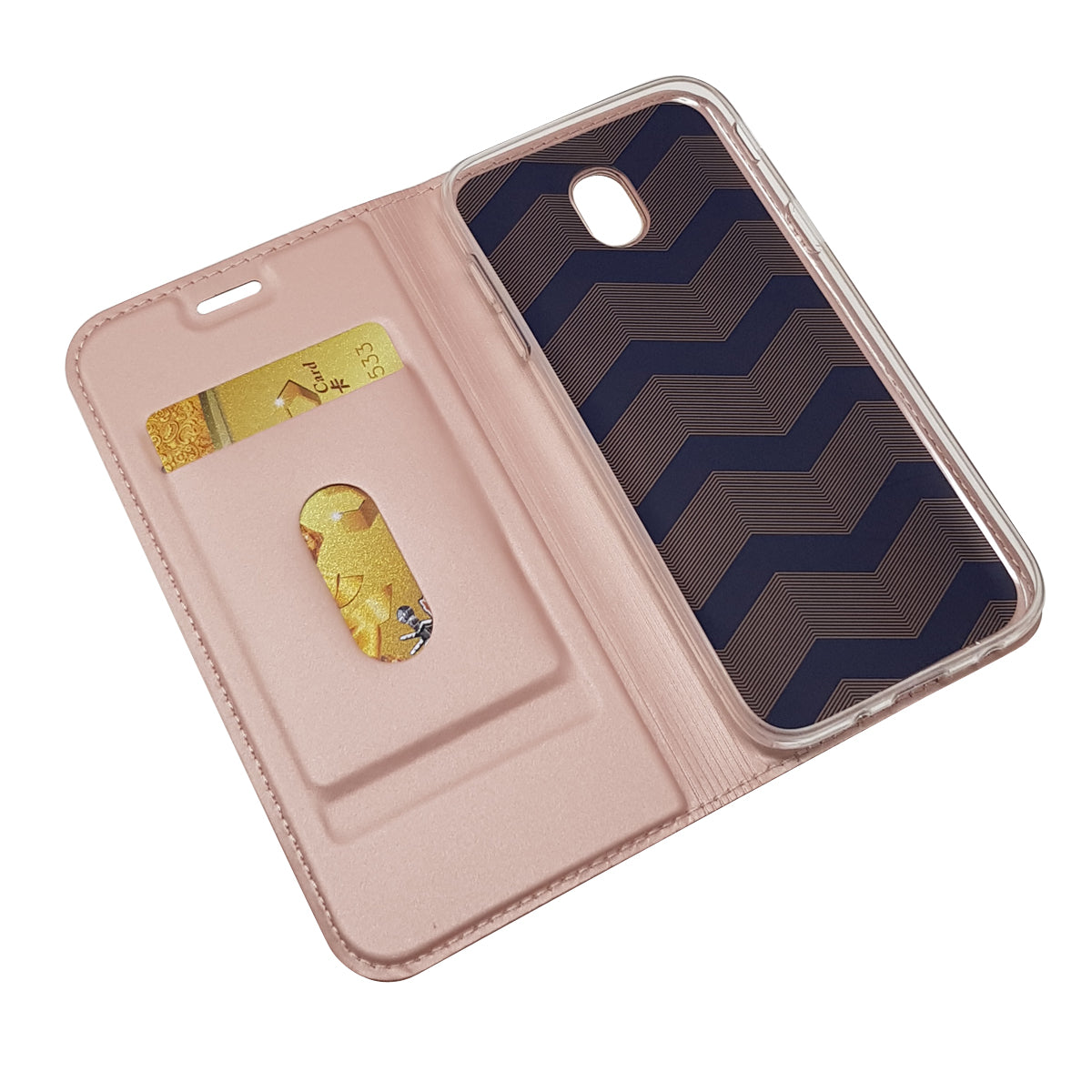 Auto-absorbed Card Holder Leather Stand Case for Samsung Galaxy J5 (2017) EU Version/J5 Pro (2017)