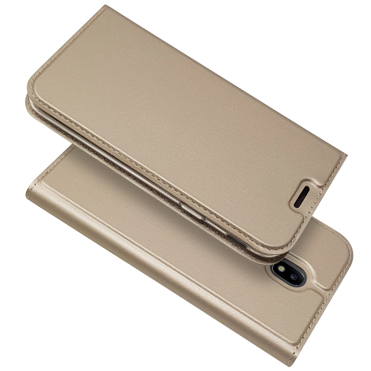 Auto-absorbed Card Holder Leather Stand Case for Samsung Galaxy J5 (2017) EU Version/J5 Pro (2017)