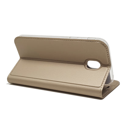 Auto-absorbed Card Holder Leather Stand Case for Samsung Galaxy J5 (2017) EU Version/J5 Pro (2017)