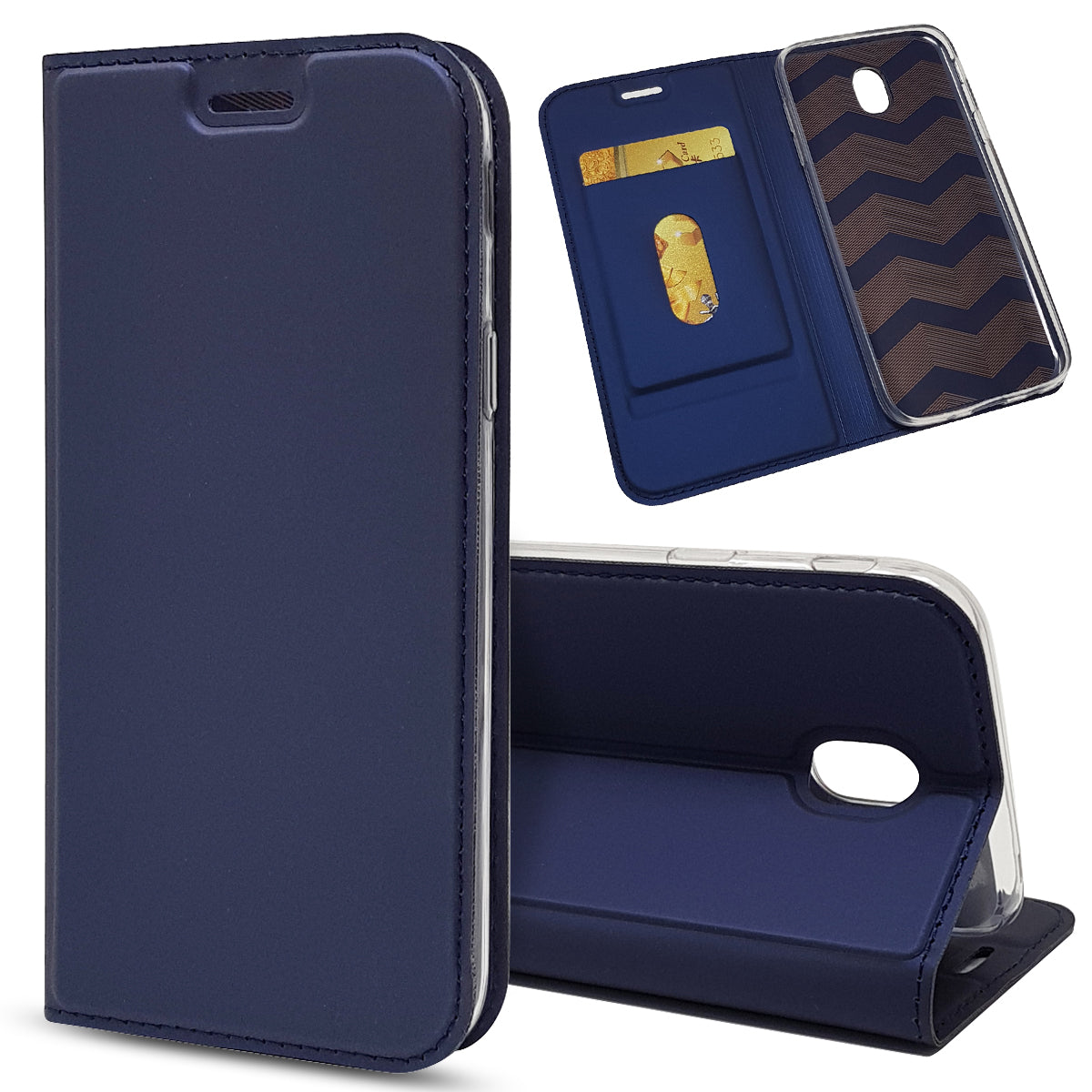 Auto-absorbed Card Holder Leather Stand Case for Samsung Galaxy J5 (2017) EU Version/J5 Pro (2017)