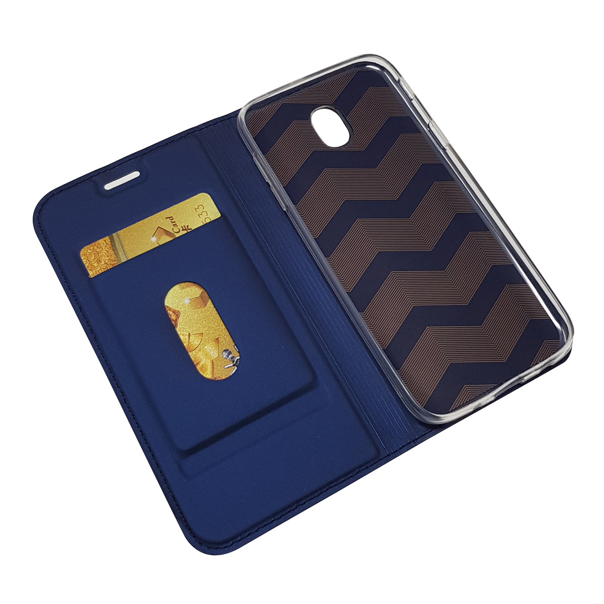 Auto-absorbed Card Holder Leather Stand Case for Samsung Galaxy J5 (2017) EU Version/J5 Pro (2017)