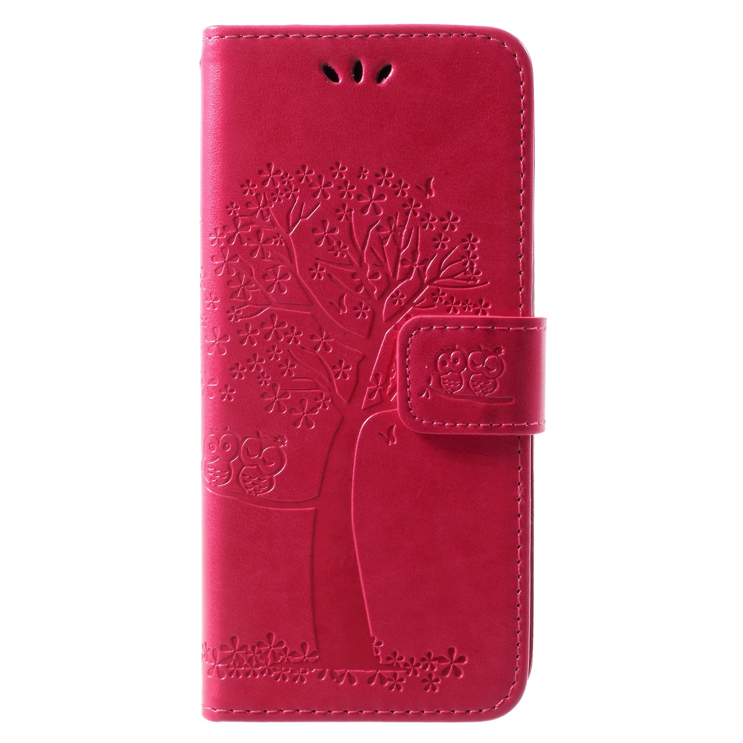 Imprint Tree and Owls Wallet PU Leather Case for Samsung Galaxy A8 (2018)