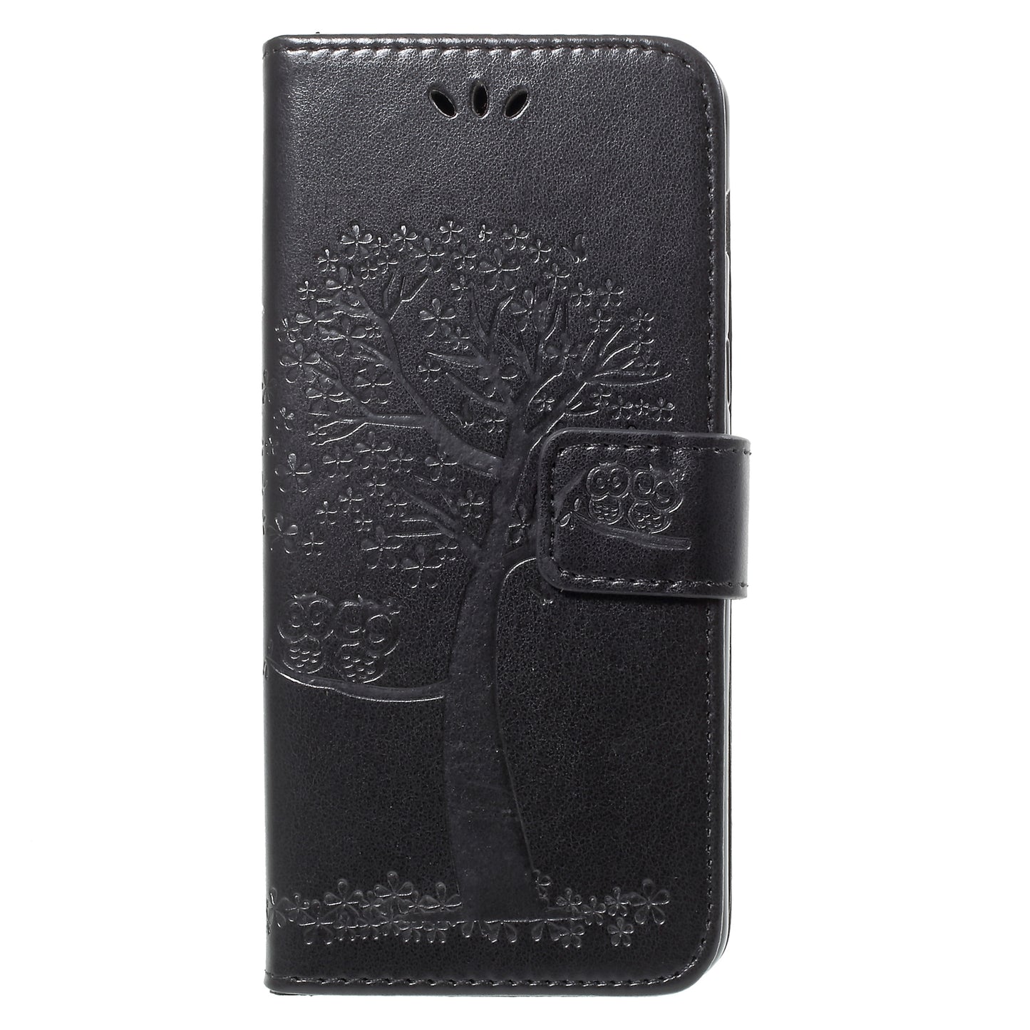 Imprint Tree and Owls Wallet PU Leather Case for Samsung Galaxy A8 (2018)