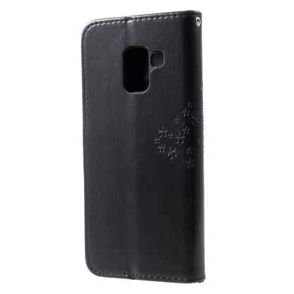Imprint Tree and Owls Wallet PU Leather Case for Samsung Galaxy A8 (2018)