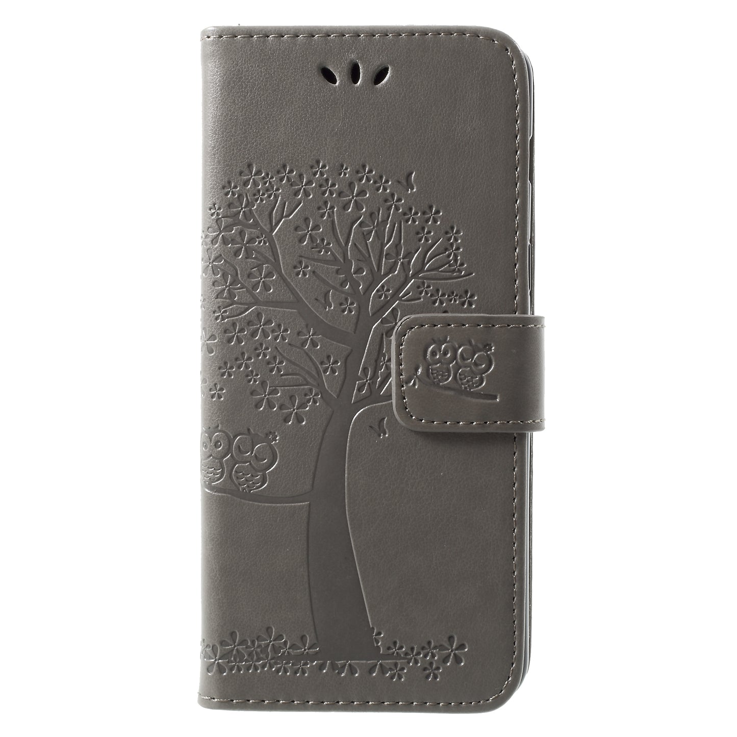 Imprint Tree and Owls Wallet PU Leather Case for Samsung Galaxy A8 (2018)