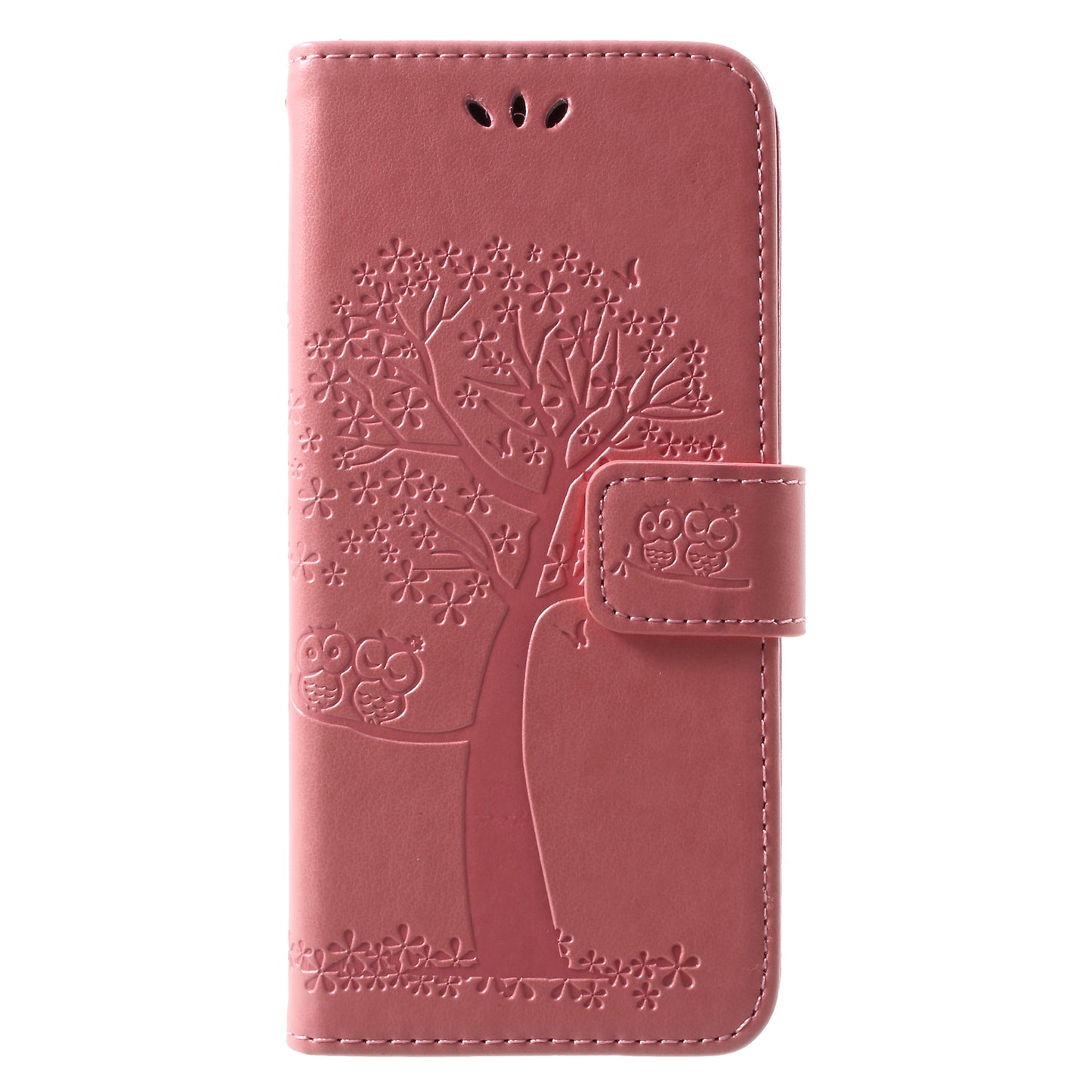 Imprint Tree and Owls Wallet PU Leather Case for Samsung Galaxy A8 (2018)
