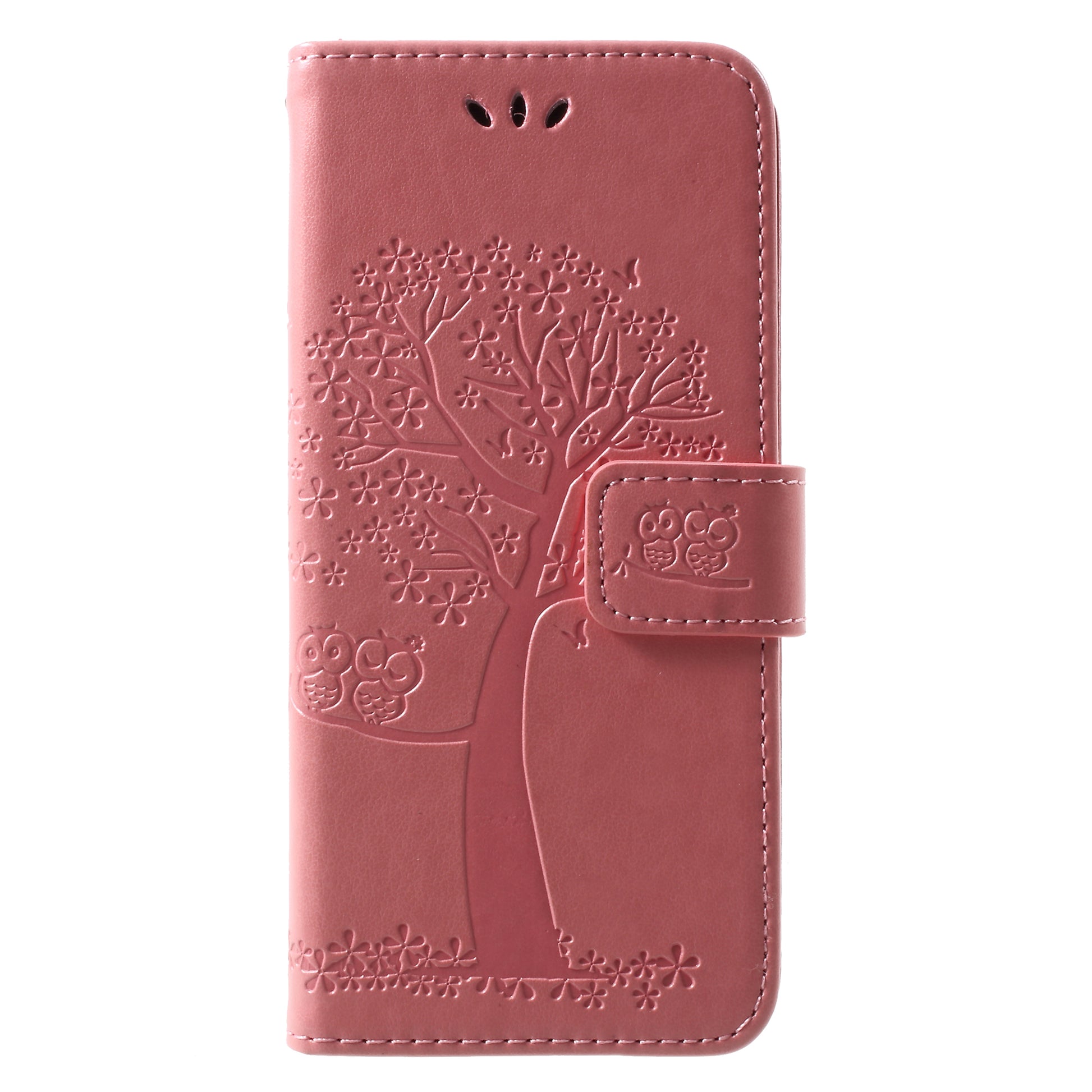 Imprint Tree and Owls Wallet PU Leather Case for Samsung Galaxy A8 (2018)