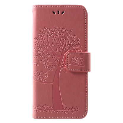 Imprint Tree and Owls Wallet PU Leather Case for Samsung Galaxy A8 (2018)