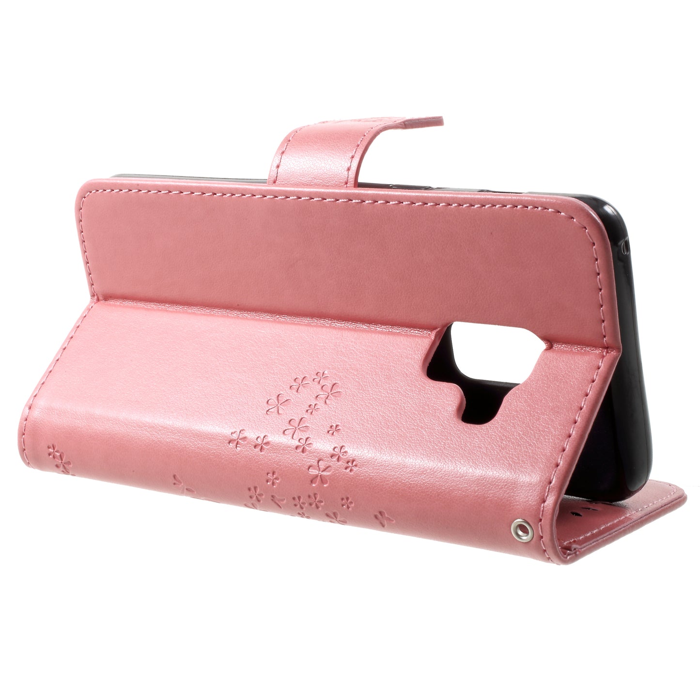 Imprint Tree and Owls Wallet PU Leather Case for Samsung Galaxy A8 (2018)