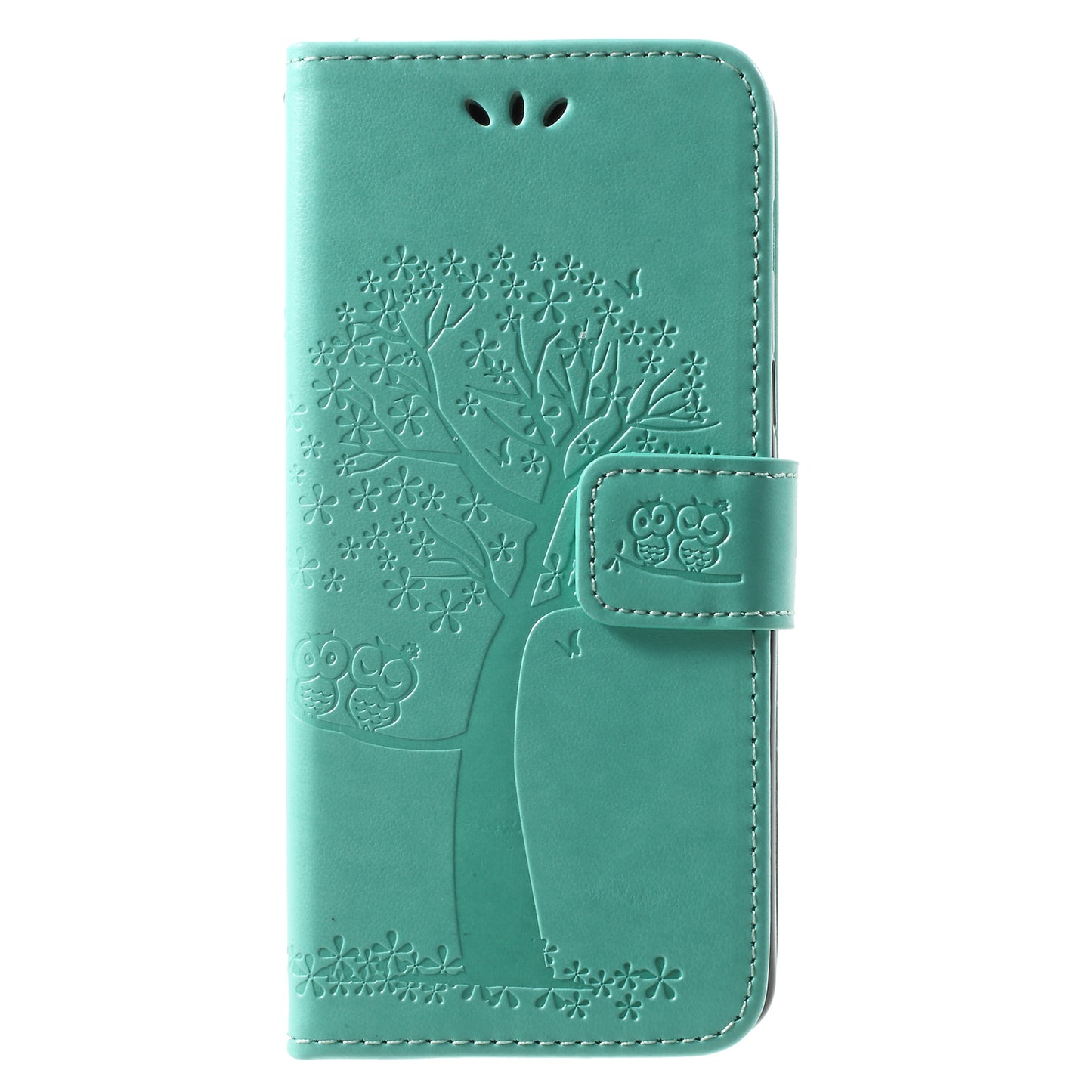 Imprint Tree and Owls Wallet PU Leather Case for Samsung Galaxy A8 (2018)