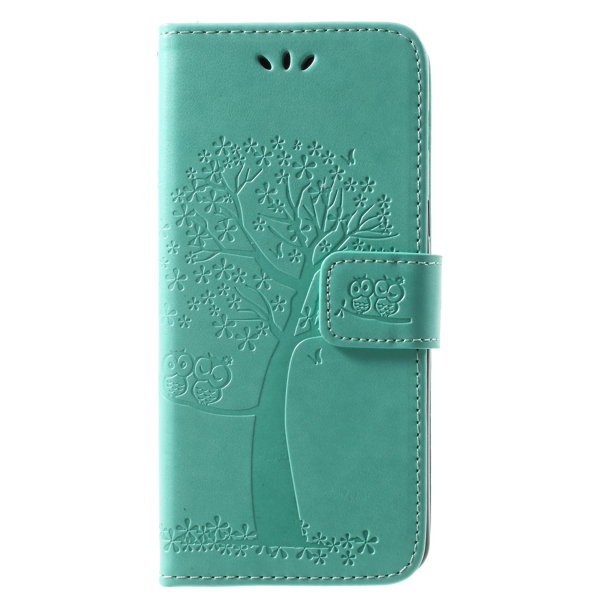 Imprint Tree and Owls Wallet PU Leather Case for Samsung Galaxy A8 (2018)