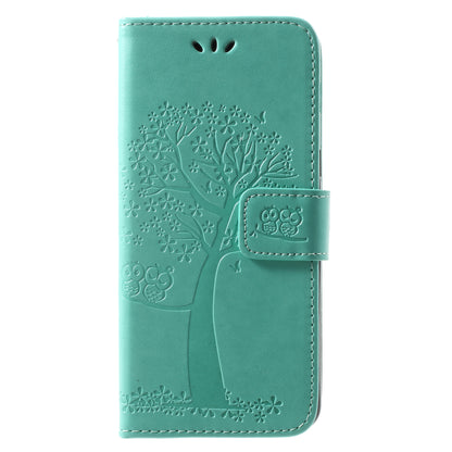 Imprint Tree and Owls Wallet PU Leather Case for Samsung Galaxy A8 (2018)