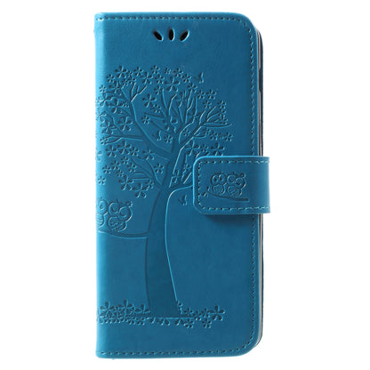 Imprint Tree and Owls Wallet PU Leather Case for Samsung Galaxy A8 (2018)