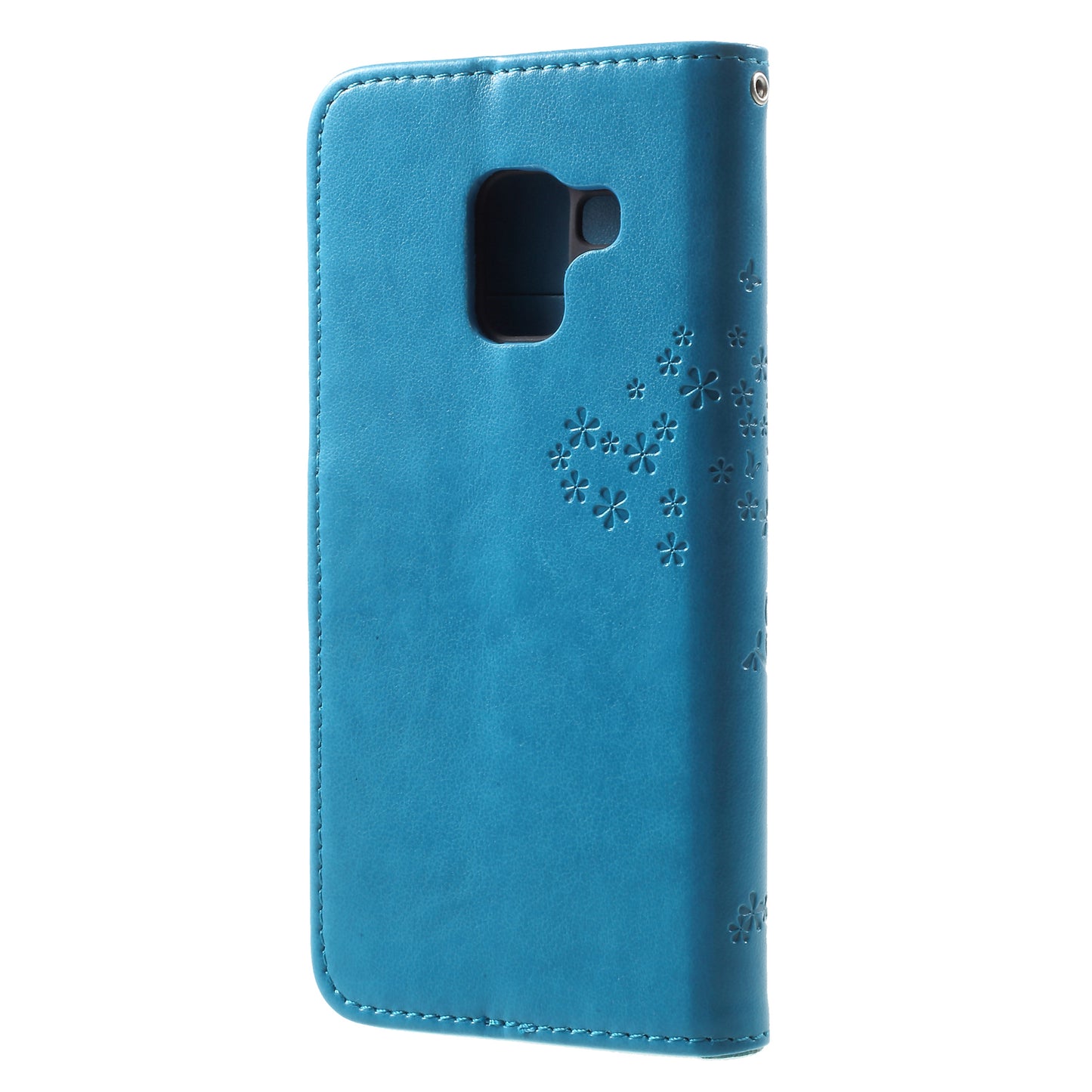 Imprint Tree and Owls Wallet PU Leather Case for Samsung Galaxy A8 (2018)