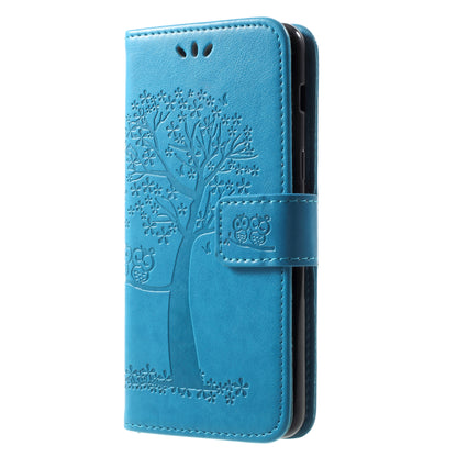 Imprint Tree and Owls Wallet PU Leather Case for Samsung Galaxy A8 (2018)