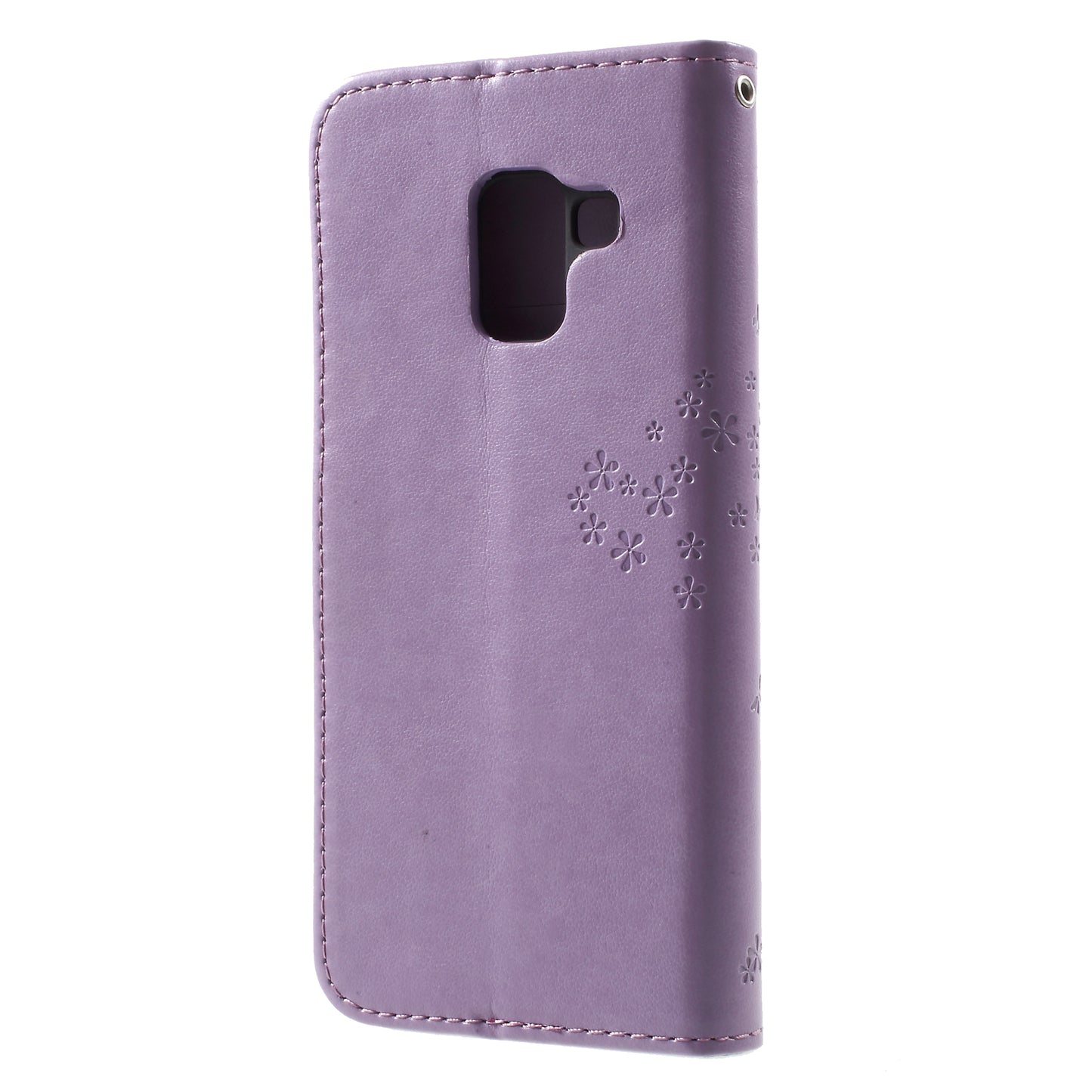 Imprint Tree and Owls Wallet PU Leather Case for Samsung Galaxy A8 (2018)