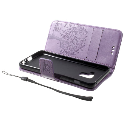 Imprint Tree and Owls Wallet PU Leather Case for Samsung Galaxy A8 (2018)