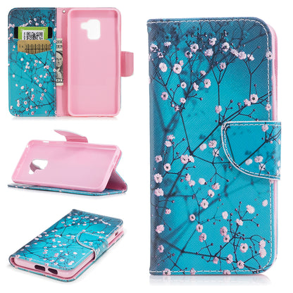 Pattern Printing Wallet Leather Phone Casing for Samsung Galaxy A8 (2018)