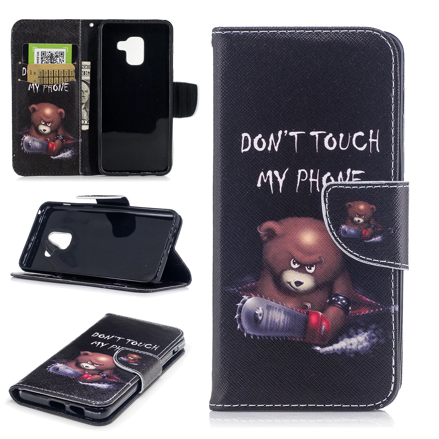 Pattern Printing Wallet Leather Phone Casing for Samsung Galaxy A8 (2018)