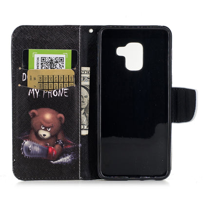 Pattern Printing Wallet Leather Phone Casing for Samsung Galaxy A8 (2018)