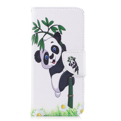Patterned PU Leather Wallet Stand Phone Case for Samsung Galaxy A8 (2018)