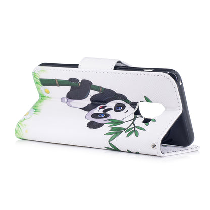 Patterned PU Leather Wallet Stand Phone Case for Samsung Galaxy A8 (2018)