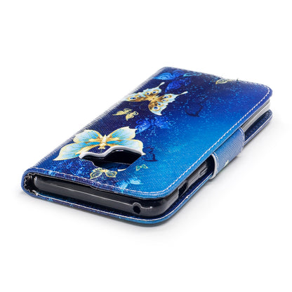 Patterned PU Leather Wallet Stand Phone Case for Samsung Galaxy A8 (2018)