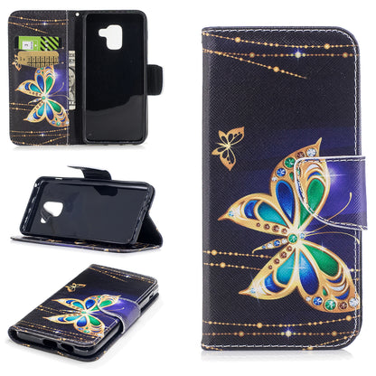 Patterned PU Leather Wallet Stand Phone Case for Samsung Galaxy A8 (2018)