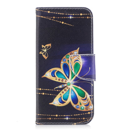Patterned PU Leather Wallet Stand Phone Case for Samsung Galaxy A8 (2018)