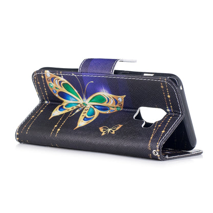 Patterned PU Leather Wallet Stand Phone Case for Samsung Galaxy A8 (2018)