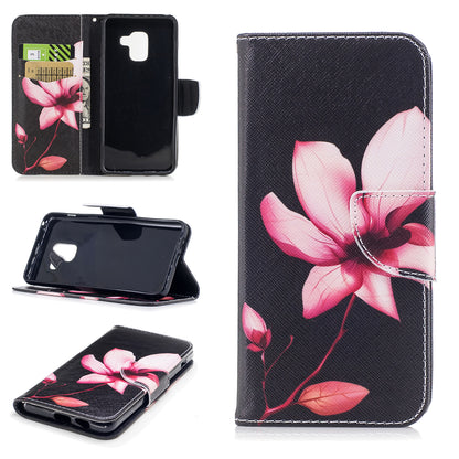 Patterned PU Leather Wallet Stand Phone Case for Samsung Galaxy A8 (2018)