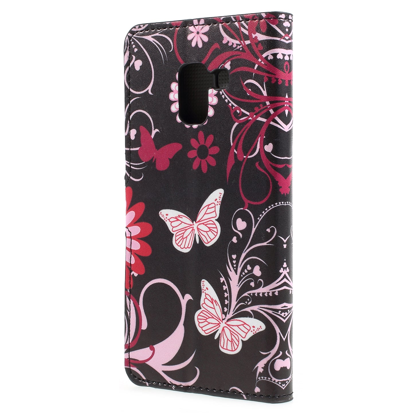 Pattern Printing PU Leather Magnetic Wallet Stand Protective Phone Shell for Samsung Galaxy A8 (2018)