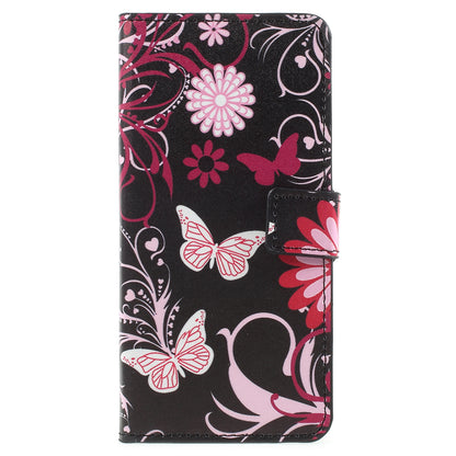 Pattern Printing PU Leather Magnetic Wallet Stand Protective Phone Shell for Samsung Galaxy A8 (2018)