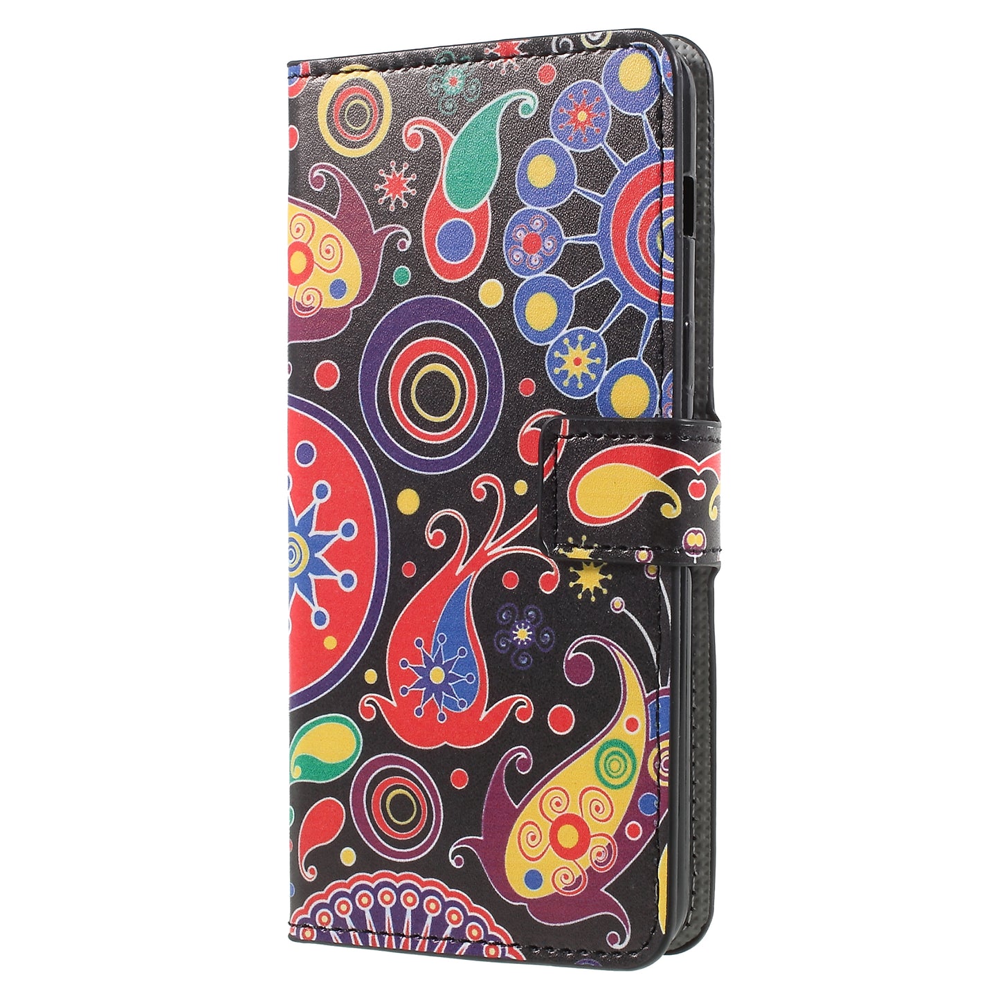 Pattern Printing PU Leather Magnetic Wallet Stand Protective Phone Shell for Samsung Galaxy A8 (2018)