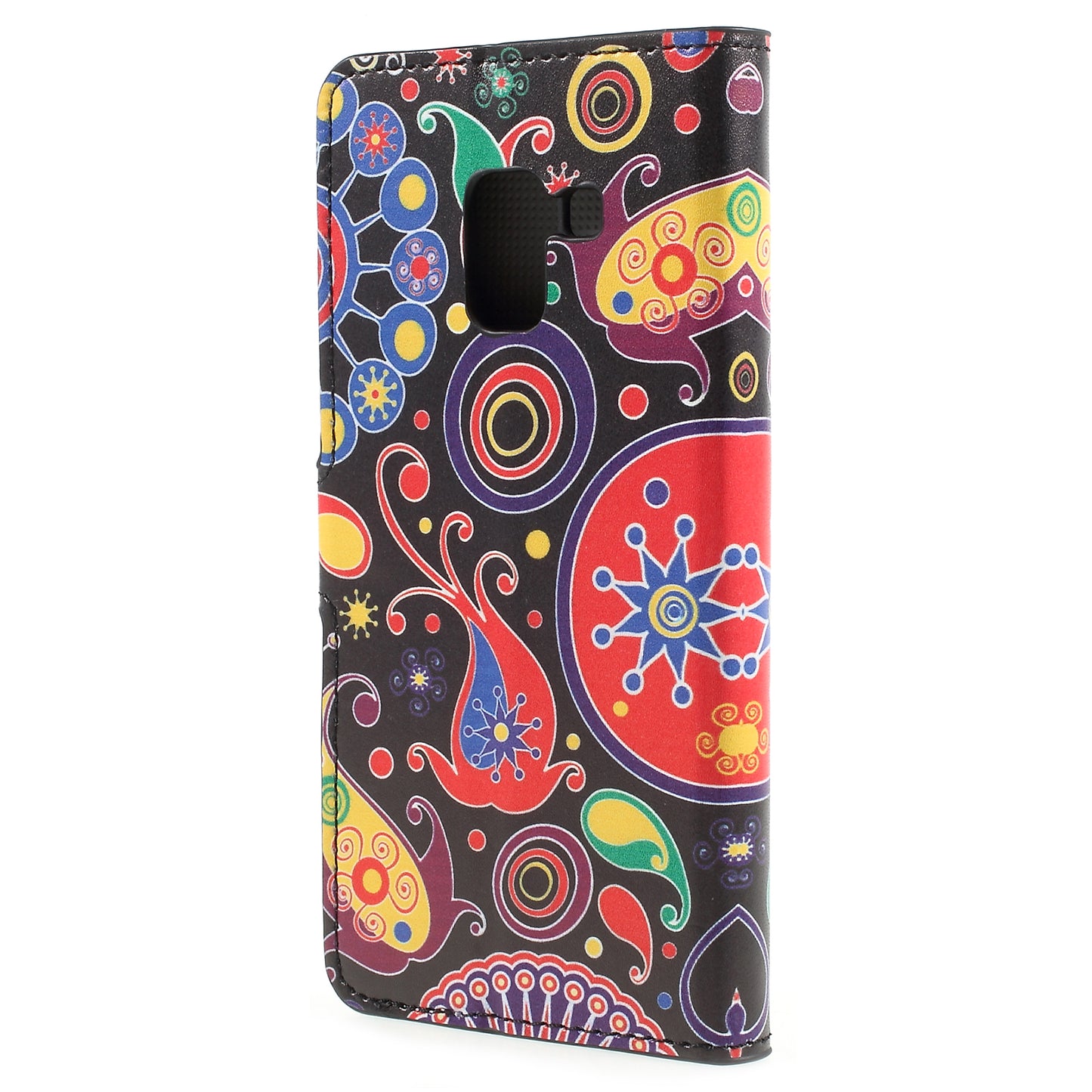Pattern Printing PU Leather Magnetic Wallet Stand Protective Phone Shell for Samsung Galaxy A8 (2018)