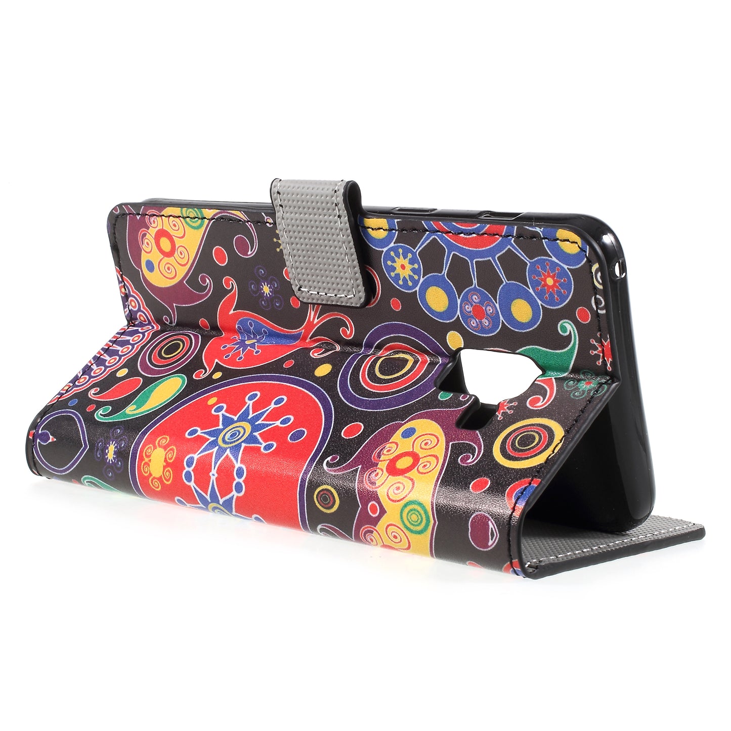 Pattern Printing PU Leather Magnetic Wallet Stand Protective Phone Shell for Samsung Galaxy A8 (2018)