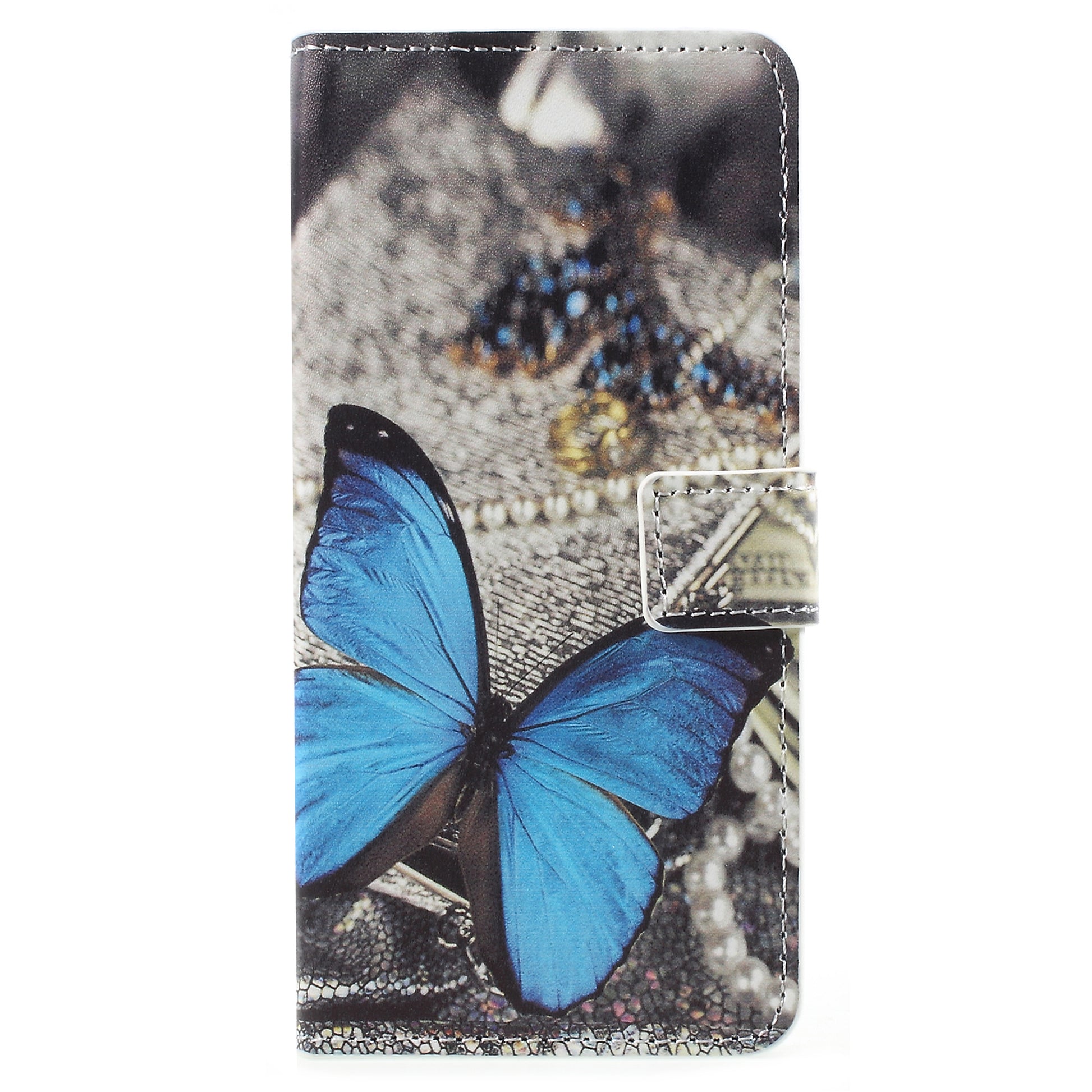 Pattern Printing PU Leather Magnetic Wallet Stand Protective Phone Shell for Samsung Galaxy A8 (2018)
