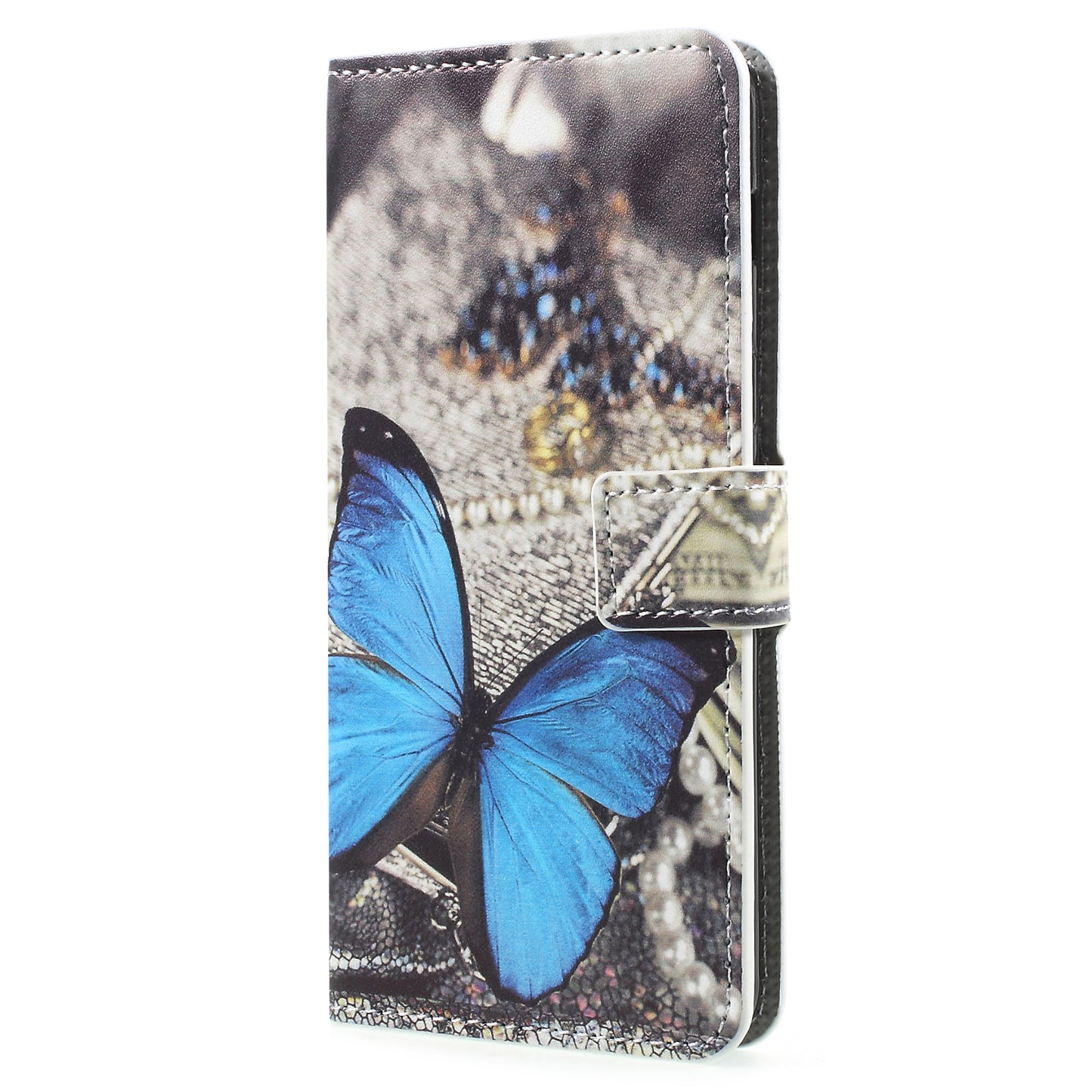 Pattern Printing PU Leather Magnetic Wallet Stand Protective Phone Shell for Samsung Galaxy A8 (2018)