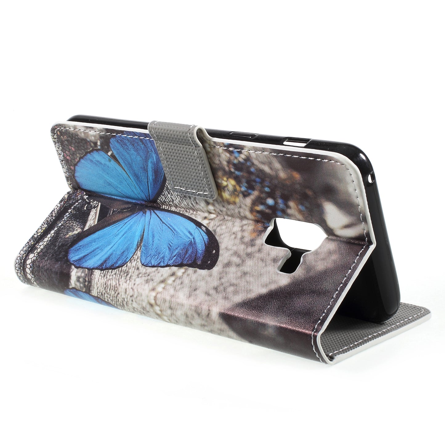 Pattern Printing PU Leather Magnetic Wallet Stand Protective Phone Shell for Samsung Galaxy A8 (2018)
