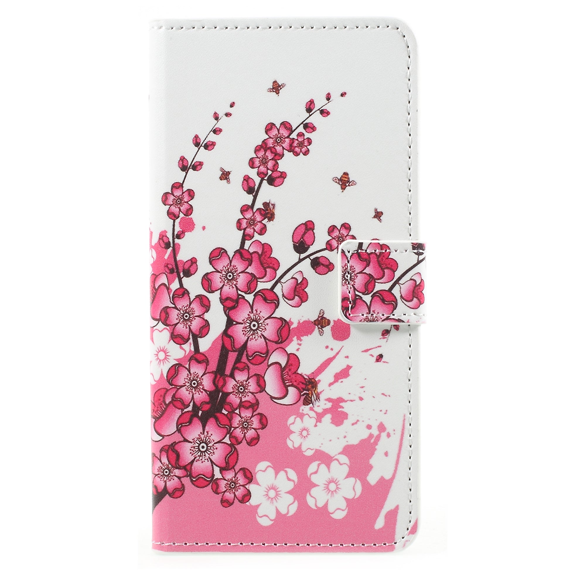 Pattern Printing PU Leather Magnetic Wallet Stand Protective Phone Shell for Samsung Galaxy A8 (2018)