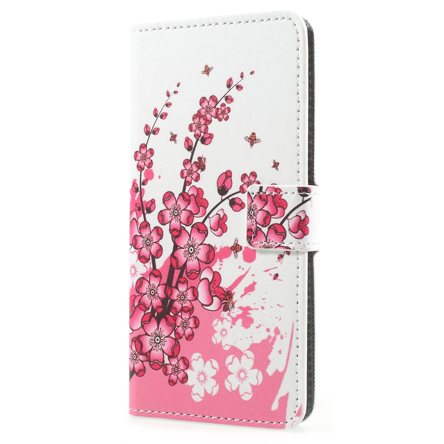 Pattern Printing PU Leather Magnetic Wallet Stand Protective Phone Shell for Samsung Galaxy A8 (2018)