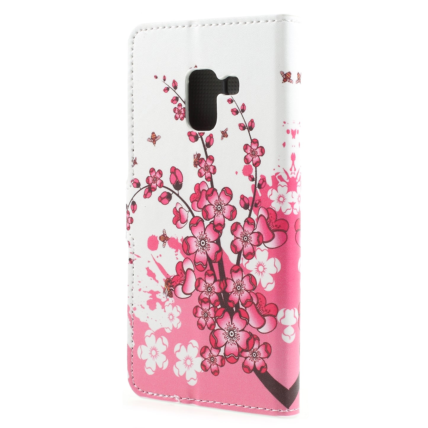 Pattern Printing PU Leather Magnetic Wallet Stand Protective Phone Shell for Samsung Galaxy A8 (2018)