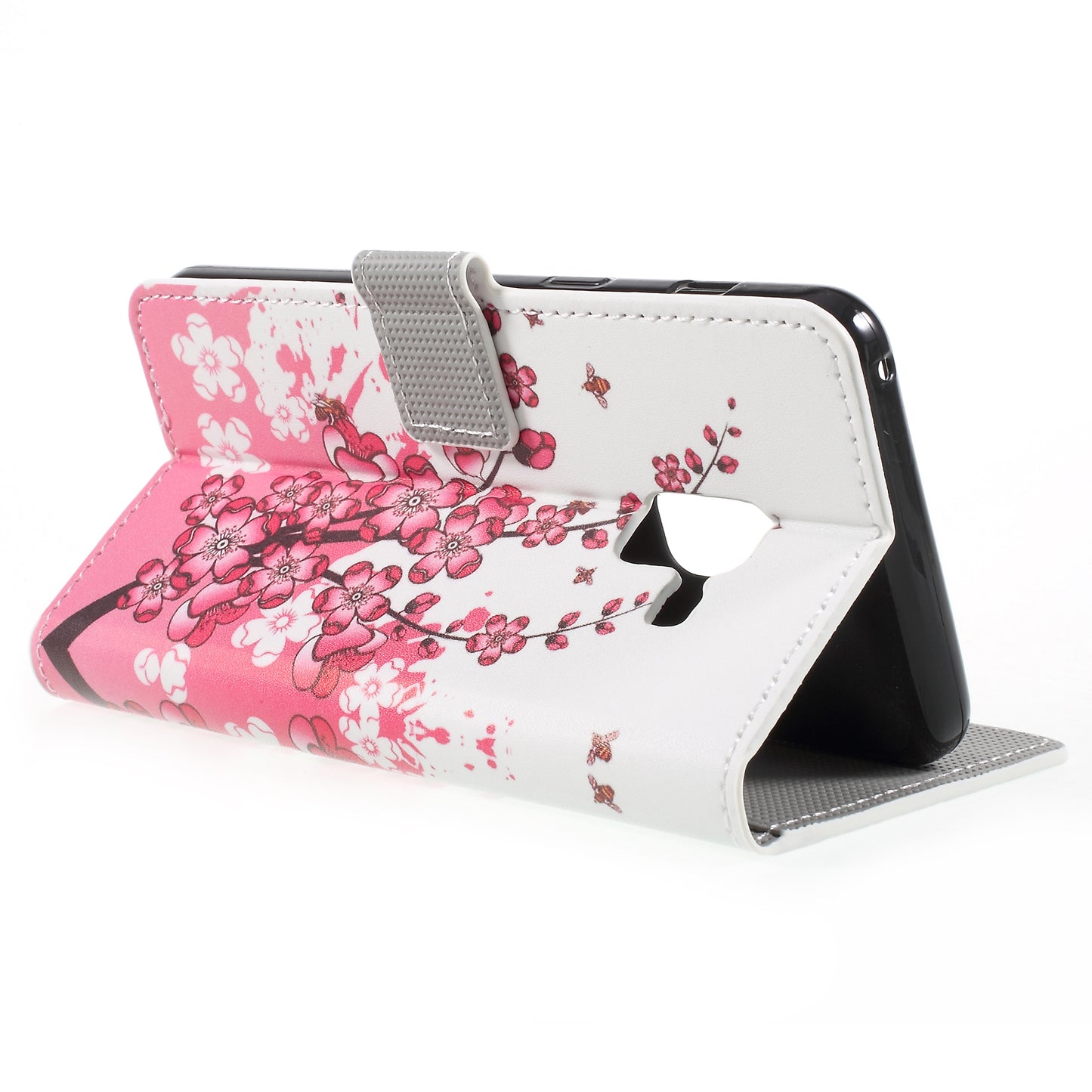 Pattern Printing PU Leather Magnetic Wallet Stand Protective Phone Shell for Samsung Galaxy A8 (2018)