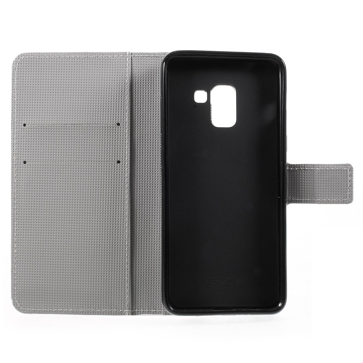 Pattern Printing PU Leather Magnetic Wallet Stand Protective Phone Shell for Samsung Galaxy A8 (2018)