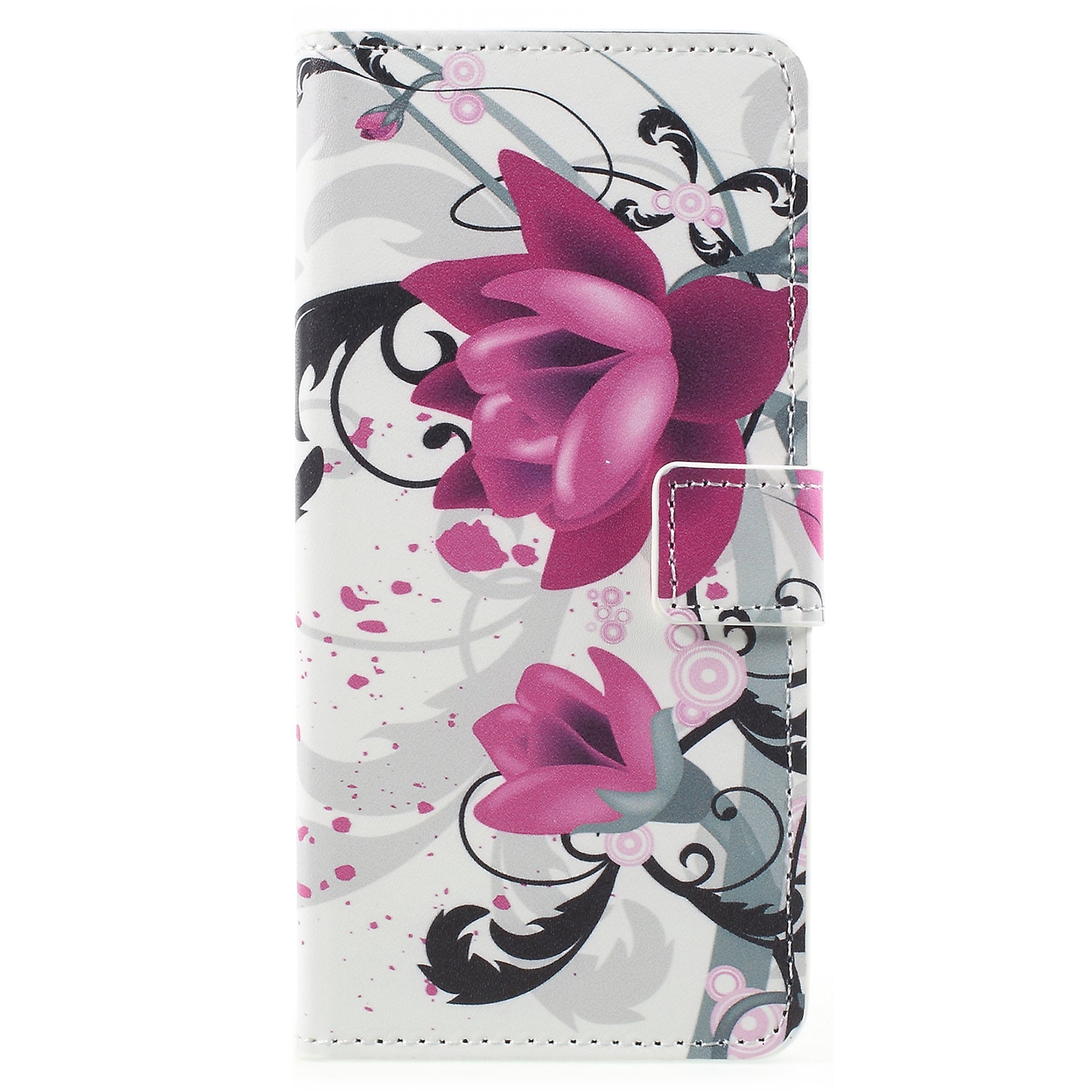 Pattern Printing PU Leather Magnetic Wallet Stand Protective Phone Shell for Samsung Galaxy A8 (2018)