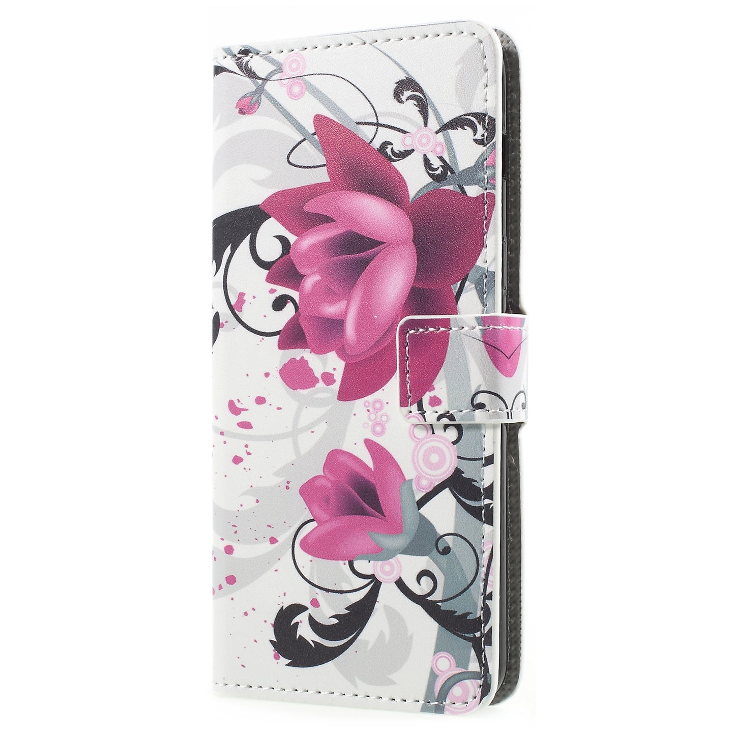 Pattern Printing PU Leather Magnetic Wallet Stand Protective Phone Shell for Samsung Galaxy A8 (2018)