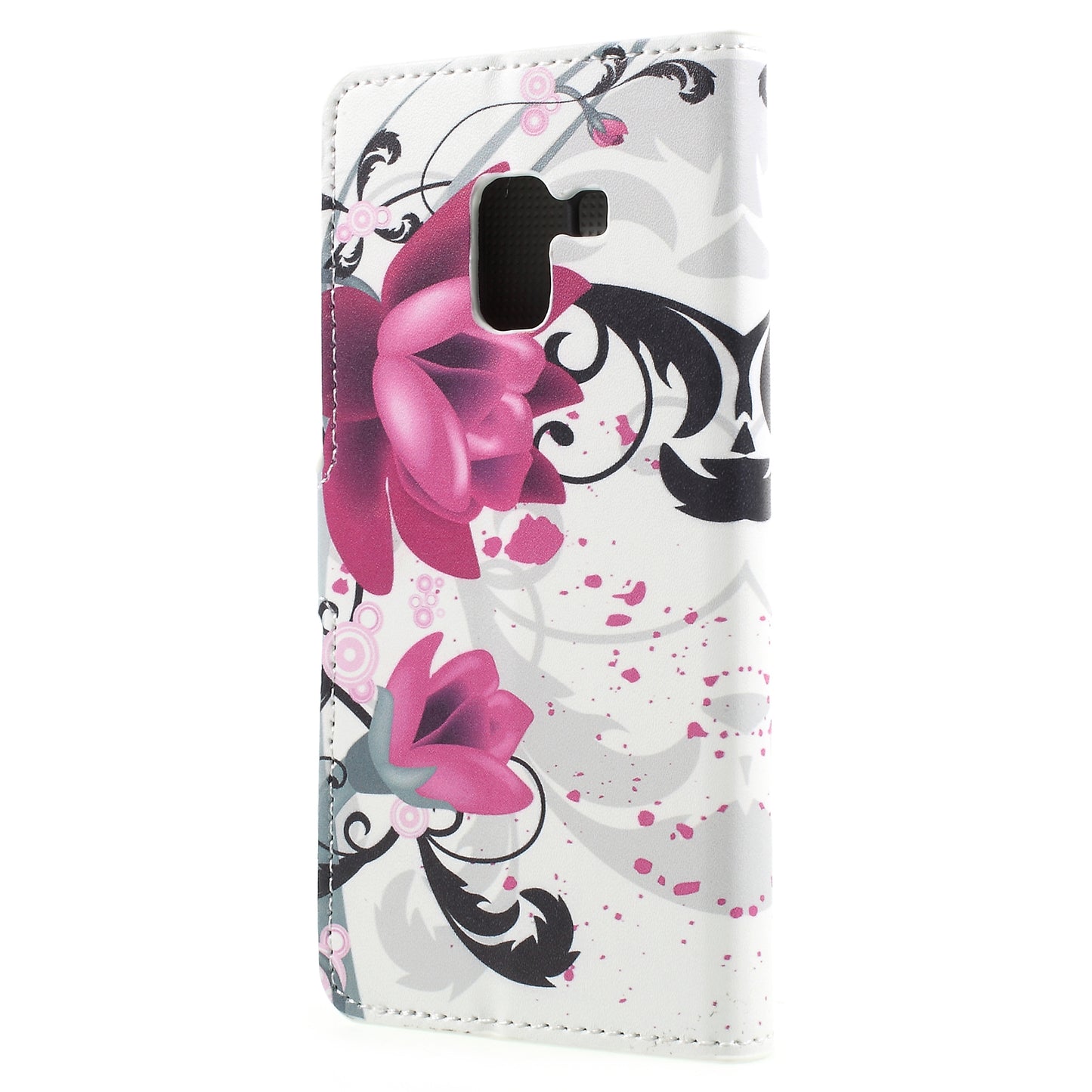 Pattern Printing PU Leather Magnetic Wallet Stand Protective Phone Shell for Samsung Galaxy A8 (2018)