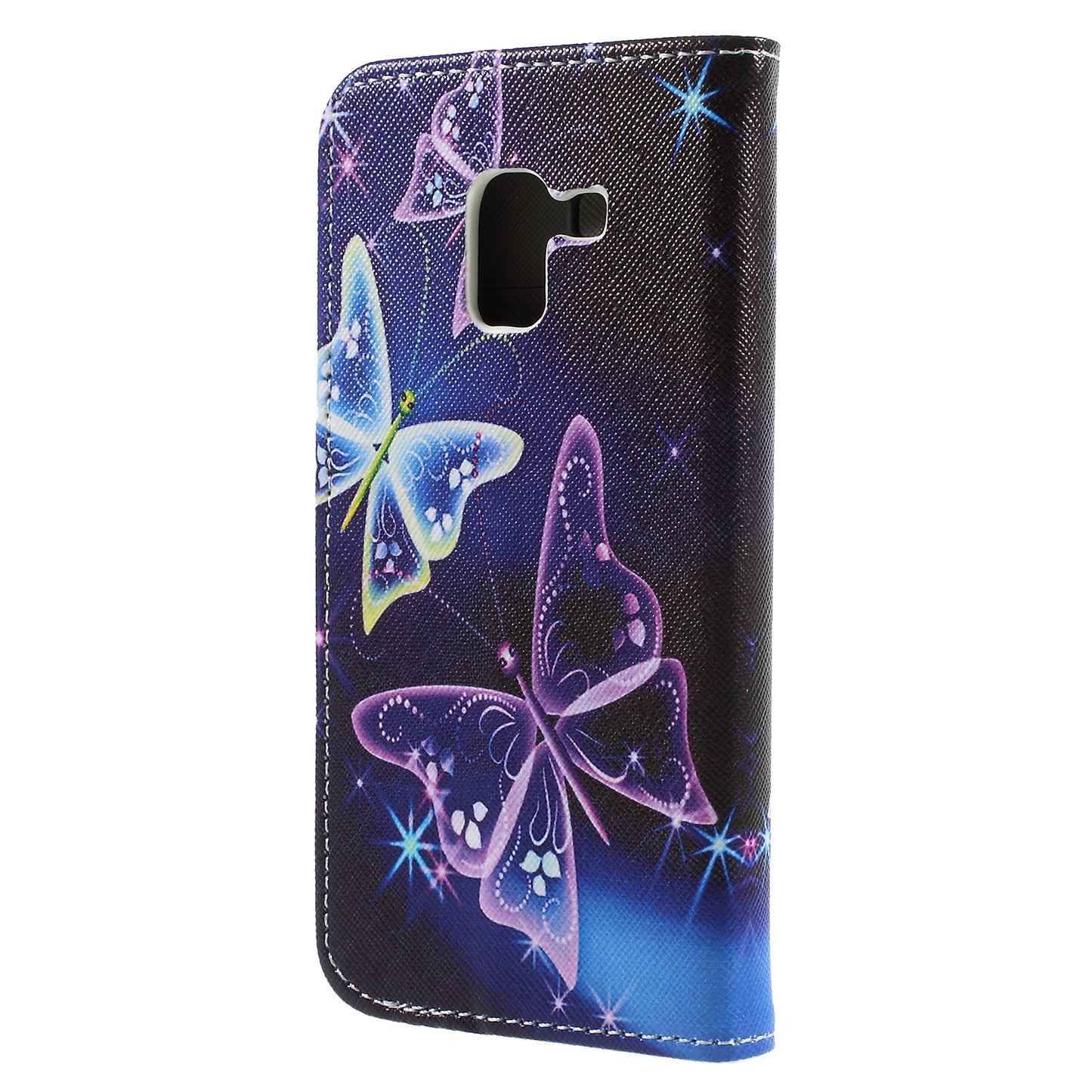 Pattern Printing Cross Texture Stand Wallet Leather Cover with Magnet for Samsung Galaxy A8 (2018)
